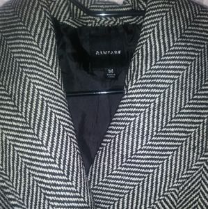 RAMPAGE PEA COAT BLACK & WHITE LINED BLAZER JACKET